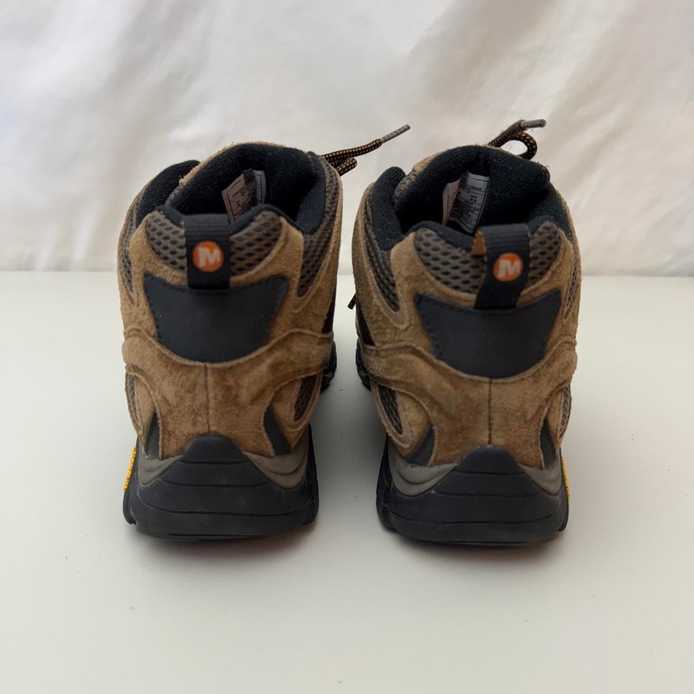 Merrell Moab 2 Mid Waterproof Hiking Boots Mens US 9 Brown Suede Vibram Size 9 - Picture 3 of 8